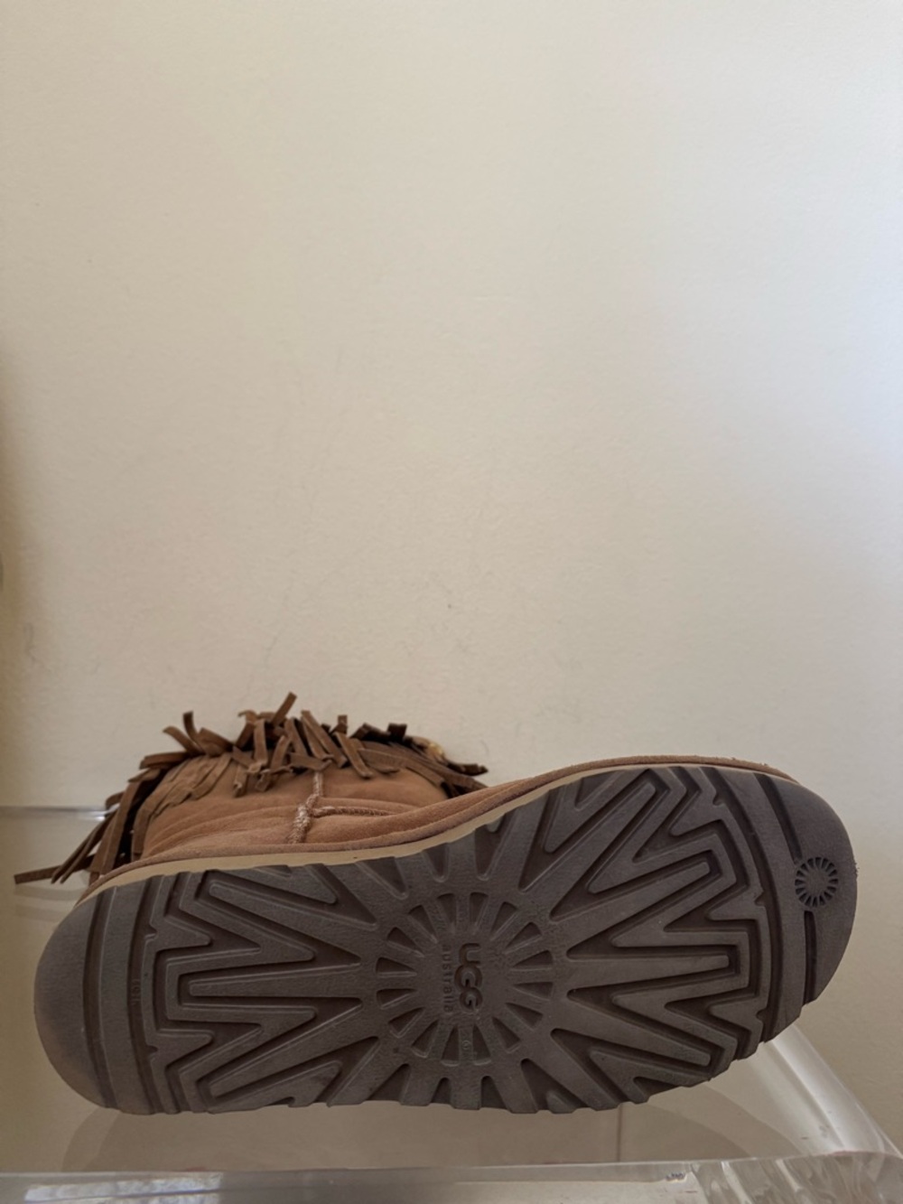 Ugg x Jimmy Choo Boots Sora Studded Fringe Suede Chestnut US 8 - Picture 7 of 16